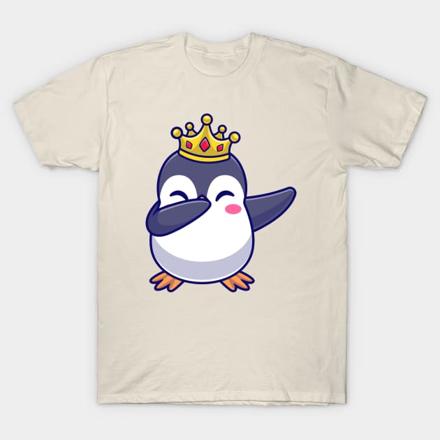 Cute King Penguin Dabbing Cartoon T-Shirt by Catalyst Labs